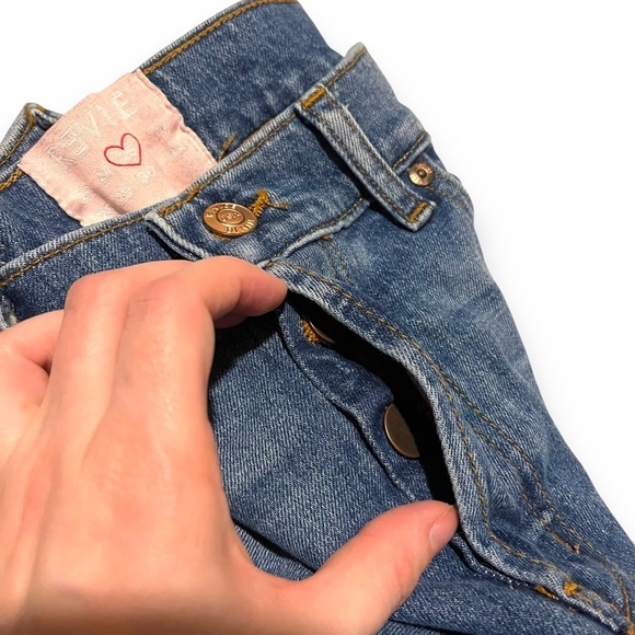 Revice Ruby Tuesday Racer Stripe Raw Hem High Rise Skinny Jeans 25 Denim - Picture 4 of 8